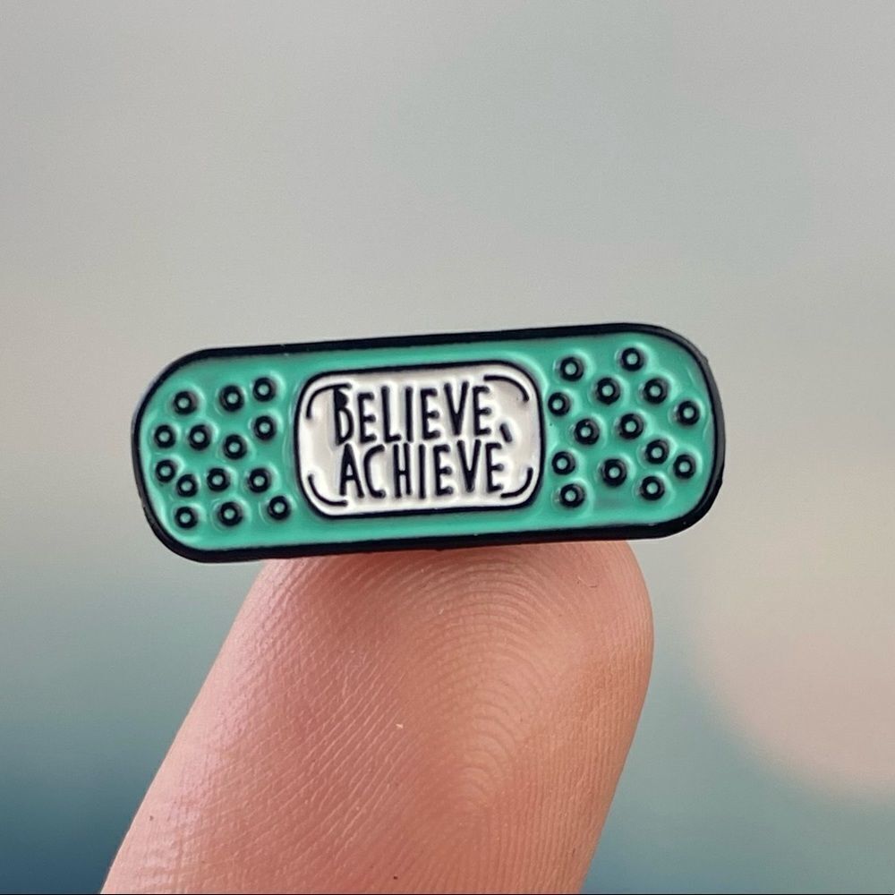 Believe Achieve Pill Enamel Pin/ Brooch Lapel